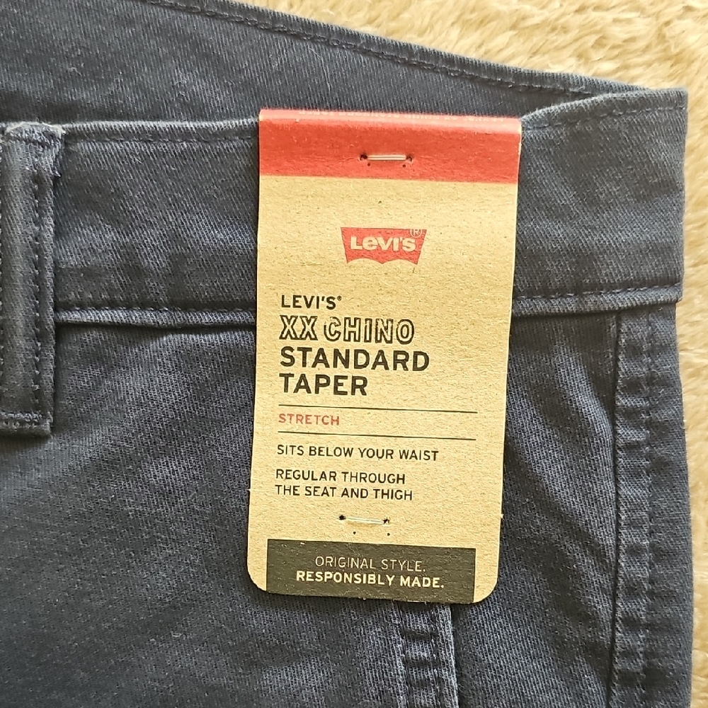 Men's Navy Blue Chino Pants - Picture 2 of 6